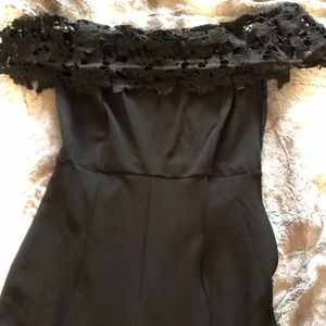 Strapless Black Floral Lace Jumpsuit
